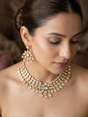 JOLENE Premium quality kundan and polki choker necklace set, Indian Pakistani wedding and festive Jewelery