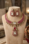 AMAIRA Ruby Kundan Necklace Set