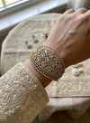 TIA mint bracelet in antique golden polish,cz zircon openable bracelet,American diamond mint colour bangle bracelet