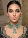 MIRIN Sabyasachi inspired Mint choker set, Victorian style kundan necklace set in doublet stone, Indian Pakistani wedding jewelry