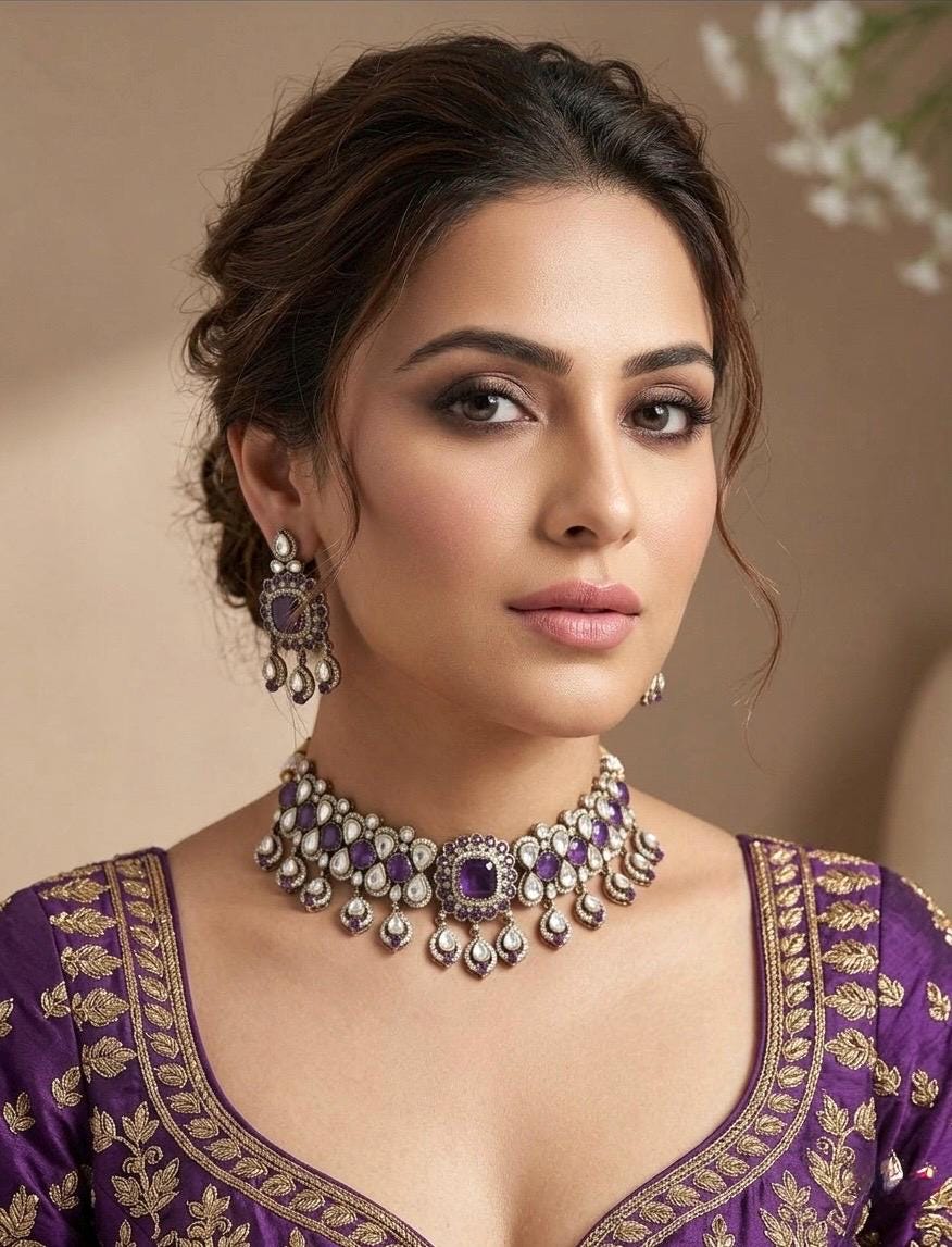 MANIKA Purple Necklace Set
