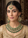 SHAINAZ Green kundan necklace set, Indian pakistani nikaah jewellery, bollywood, green colour wedding bridal jewelry, maangtika included