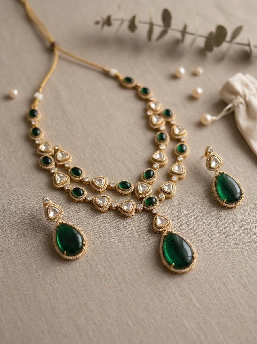 SHRIYA Green Necklace Set