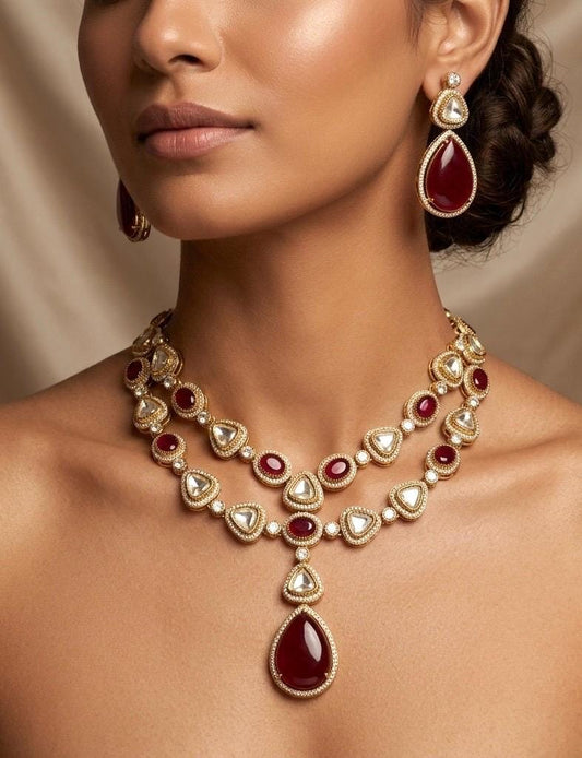 SHRIYA Red Necklace Set