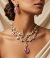 SHRIYA Mint Pink Necklace Set