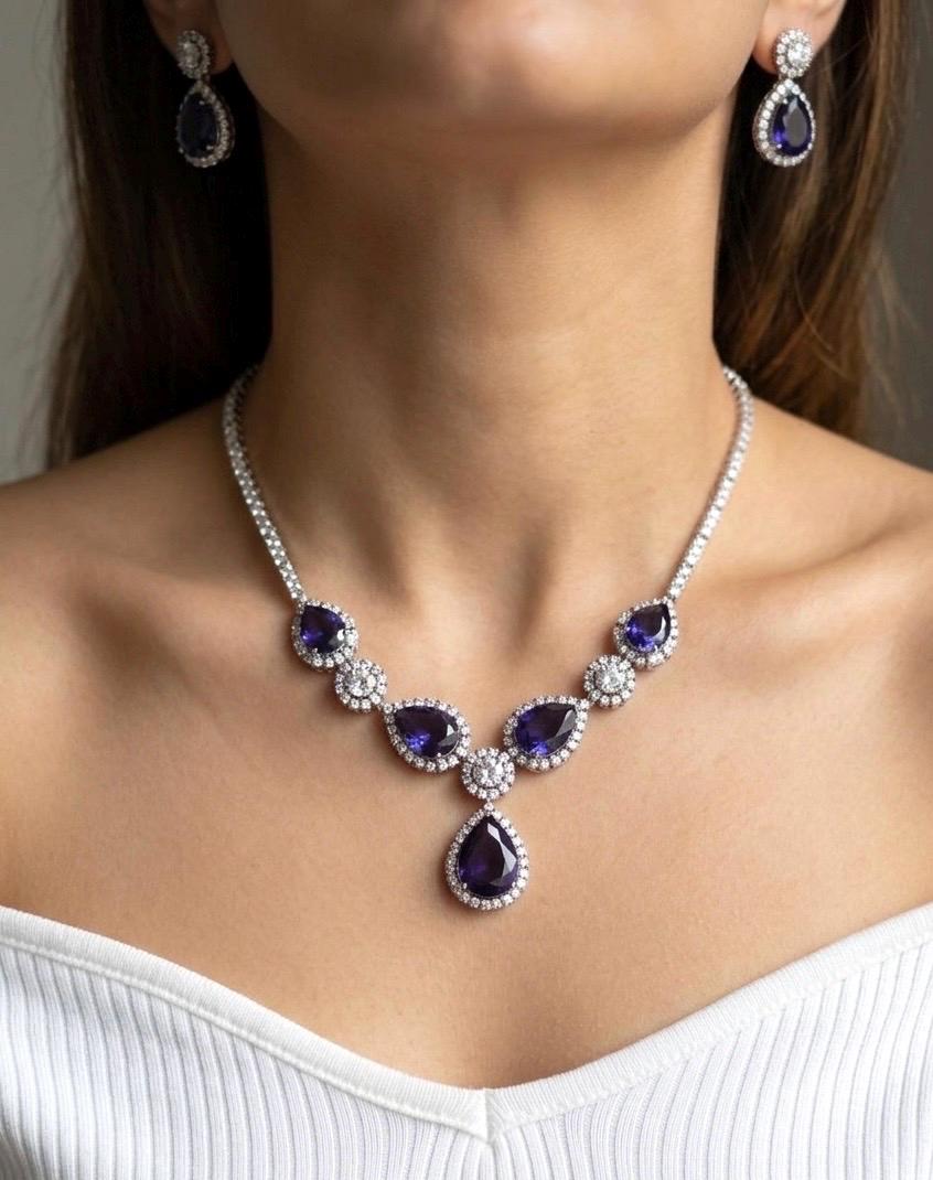 IRENE Purple Necklace Set
