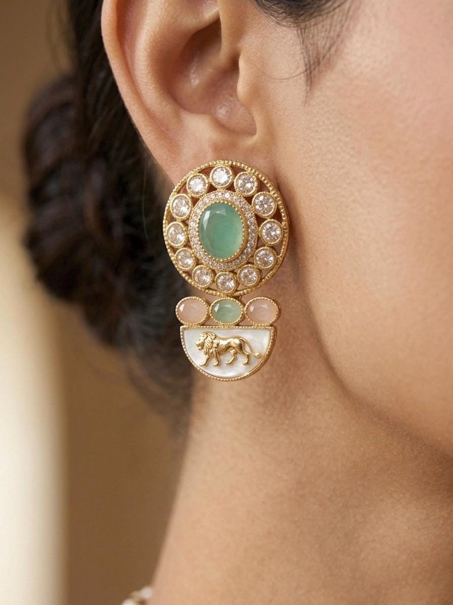 NIYA Mint pink Sabyasachi inspired  kundan choker with Earrings, Indian Pakistani traditional wedding jewelry, mint pink colour necklace set