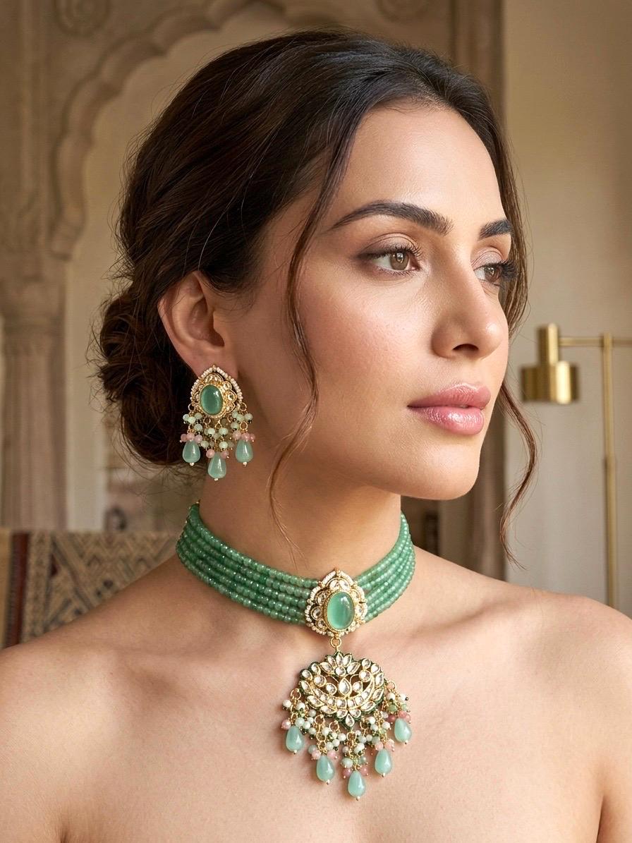 ALEENA Mint Necklace Set