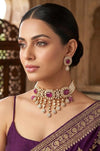 SABREEN Purple Victorian style Sabyasachi uncut polki choker set,Indian Bridal jewelry ,Cz  Necklace Set,pakistani jewellery,wedding jewelry