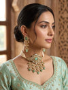 NASRIN Sabyasachi inspired Mint green Fusion Kundan choker set, necklace set, indian wedding Rajwada jewelry/ pakistani jewelry