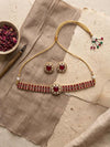 KAYNA Ruby red kundan choker necklace set,Indian Pakistani red colour wedding bridal and festive jewelery