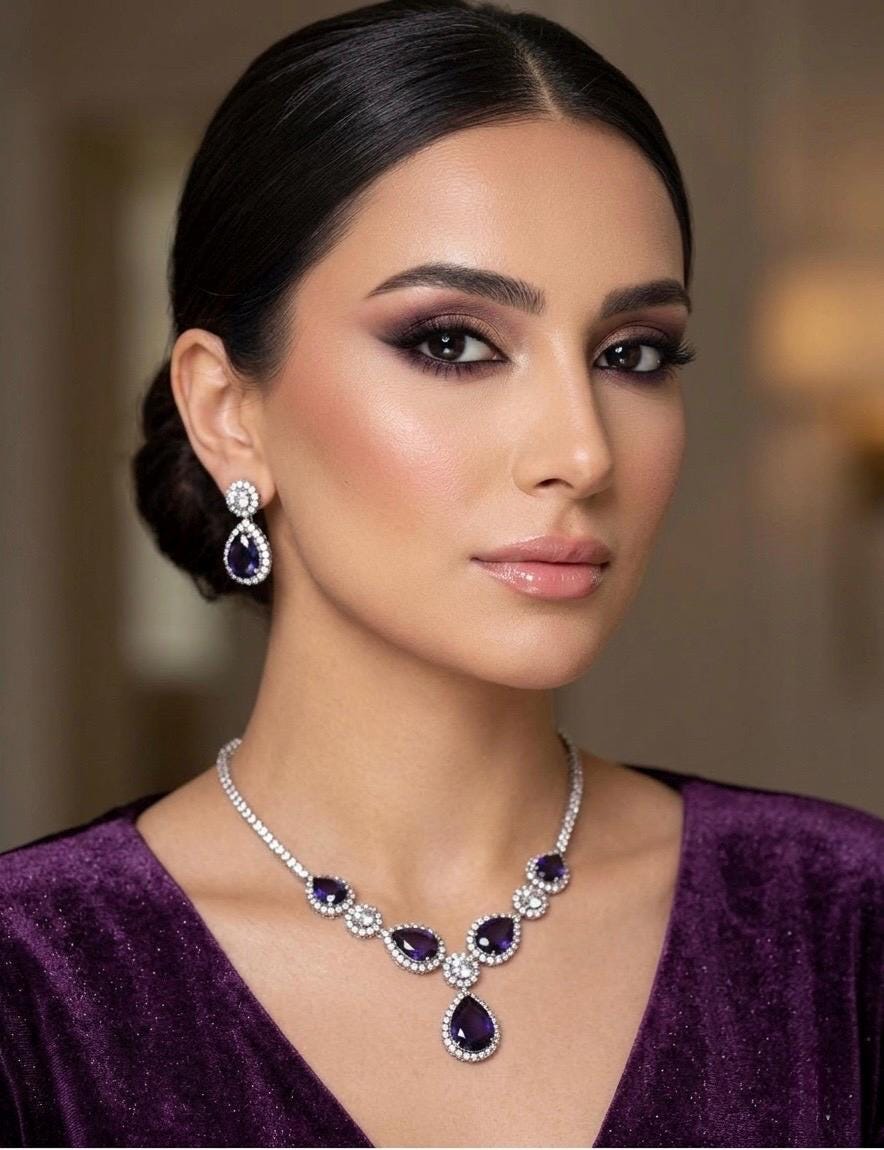 IRENE Purple Necklace Set