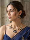 KIAH Dark Blue Hasli Necklace Set
