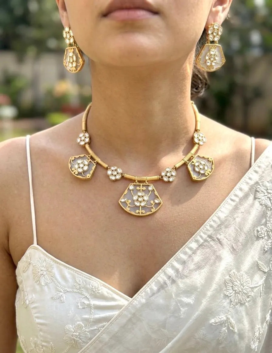 KIAH Gray Hasli Necklace Set