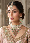 MAIRA Mint Pink Kundan Necklace Set
