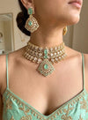 SABEEN Luxe Mint Green Necklace Set