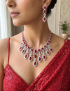 MANYA Red AD Necklace Set